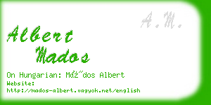 albert mados business card